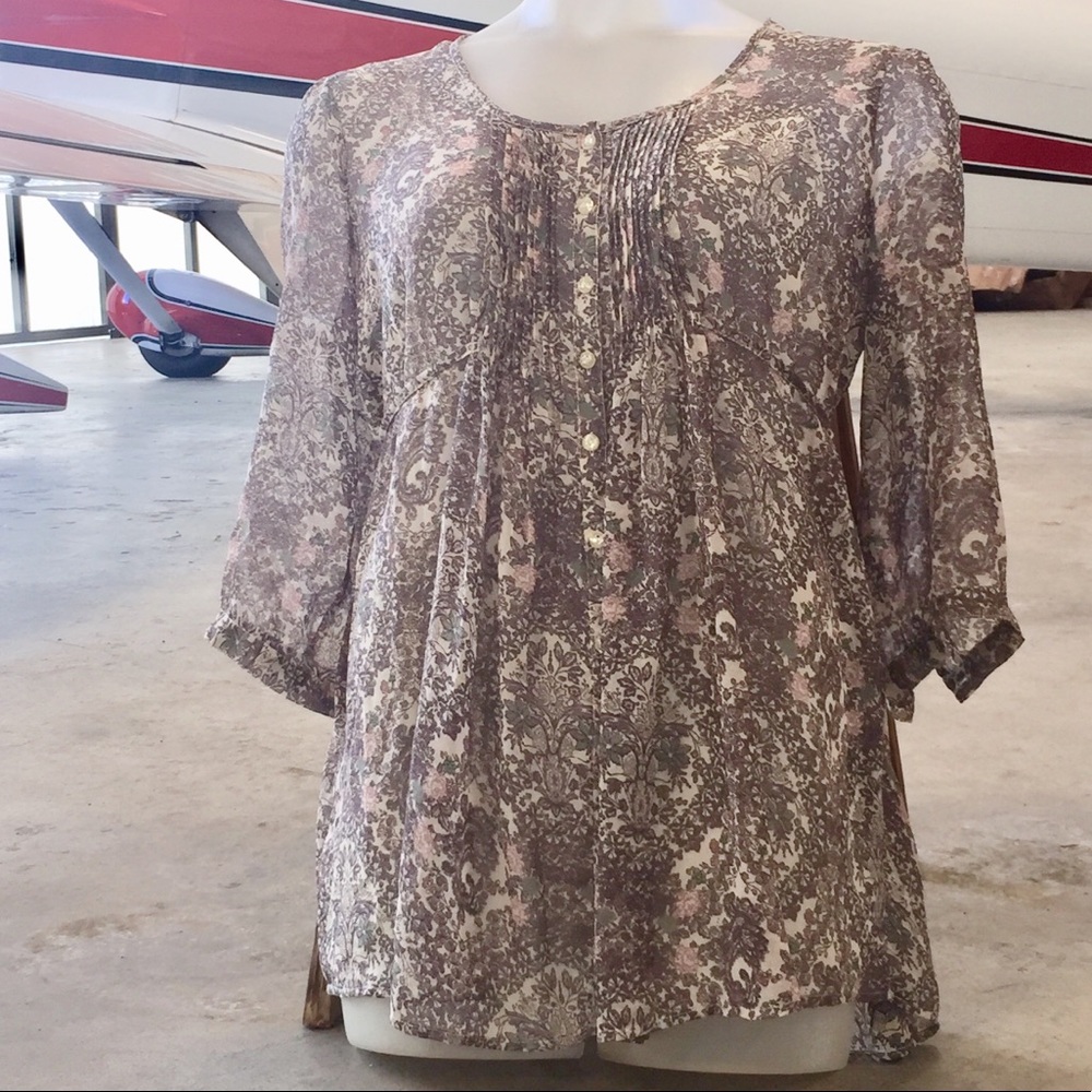 Motherhood Maternity paisley sheer long top